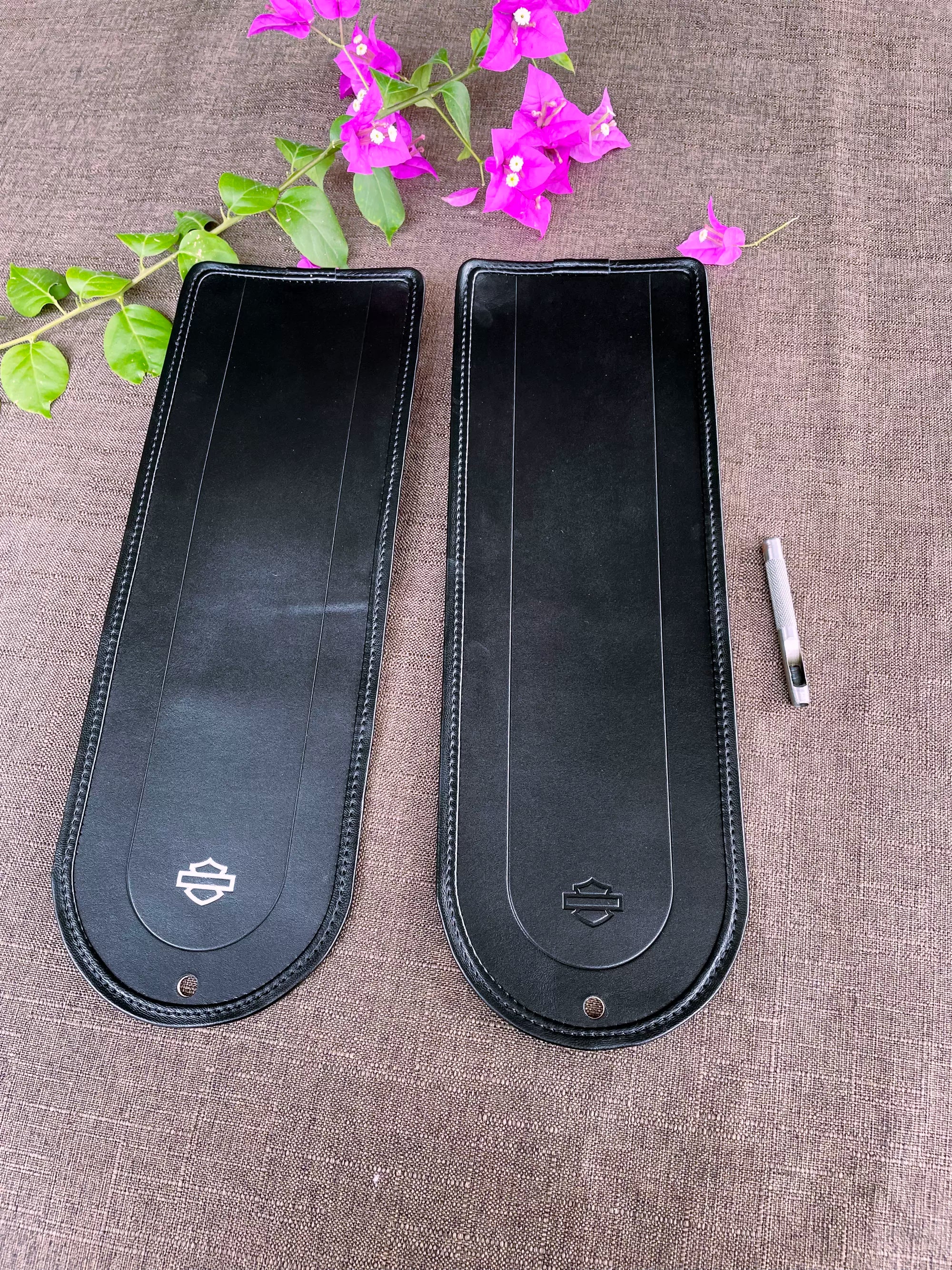 哈雷戴娜改装后挡泥皮垫戴纳坐垫皮后座垫装饰挡泥板皮保护皮真皮