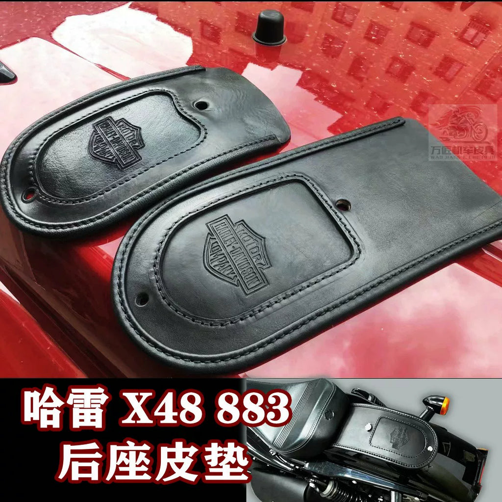 适用哈雷X48 座垫改装火焰 后坐垫装饰挡泥板皮 保护垫