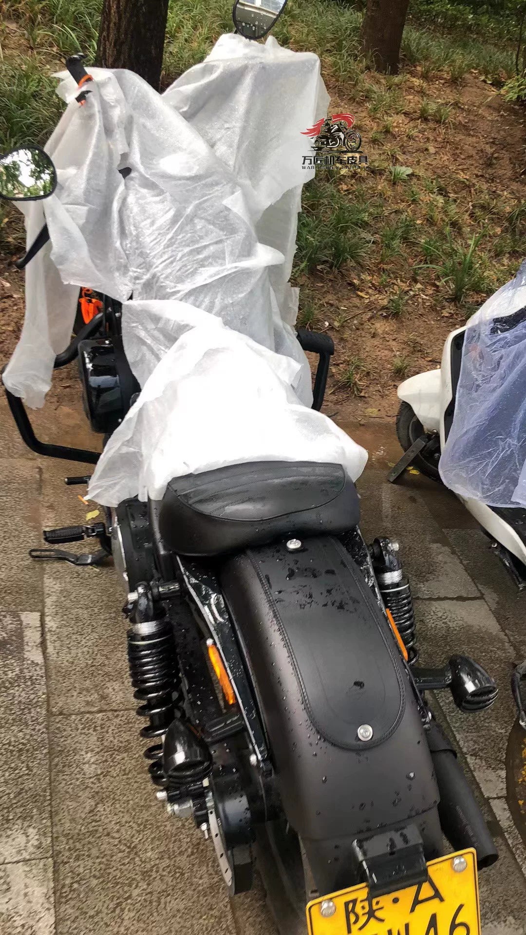 建设香帅重机XS650N座垫改装后坐垫防水装饰挡泥板皮保护垫哈雷88