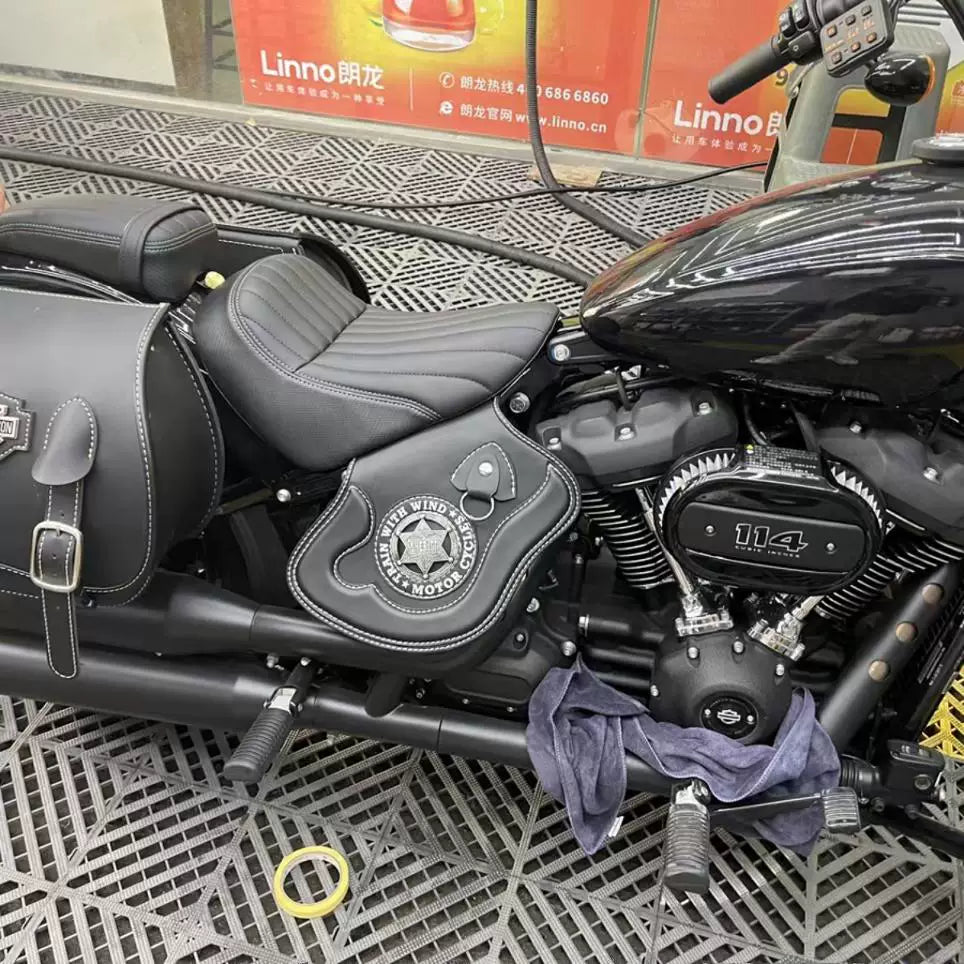 哈雷街霸StreetBob 114发动机隔热垫 护杠护膝挡风腿部膝盖防烫皮